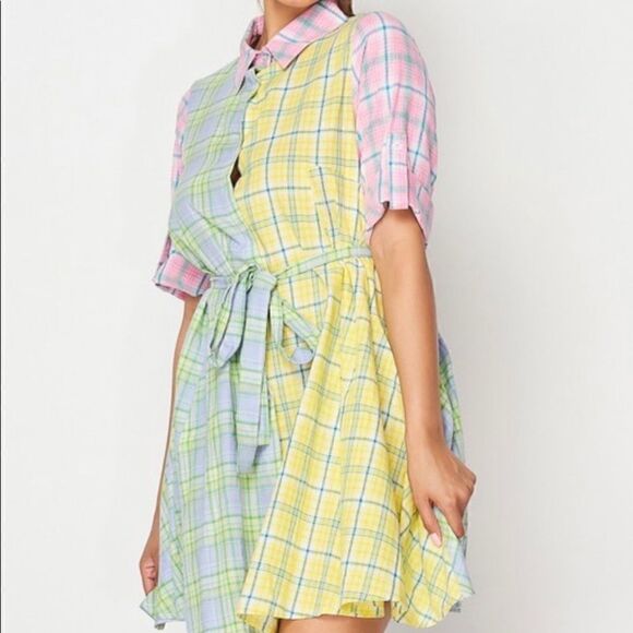 Color-block Spring Plaid dress - Picture 5 of 5